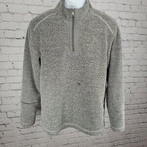 Orvis Grey Classic Collection Sherpa Lined 1/4 Zip Pullover Jacket Size Medium M